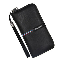 PU Leather Zipper Handbag Business Handbag Card Slots Wallet
