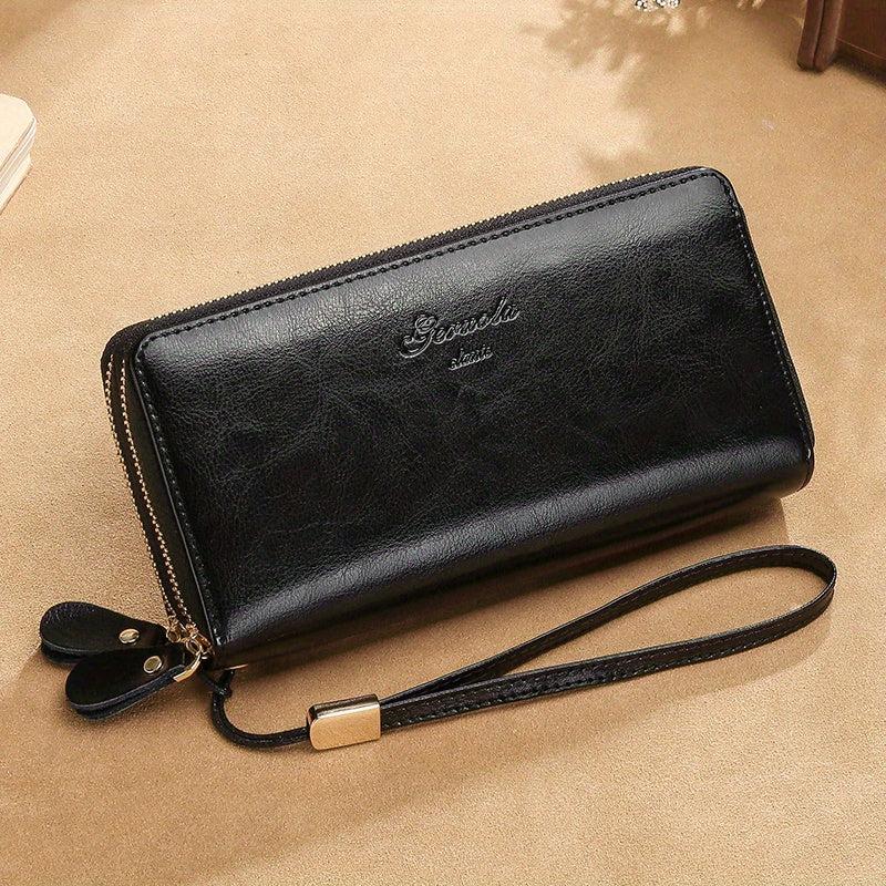 Men's Leather Long Wallet Card Cash Holder Coin Purse Phone Handbag Clutch Bag