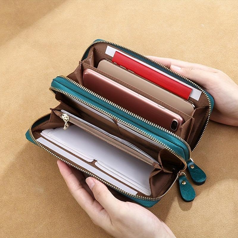 Men's Leather Long Wallet Card Cash Holder Coin Purse Phone Handbag Clutch Bag