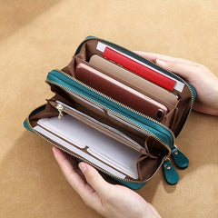 Men's Leather Long Wallet Card Cash Holder Coin Purse Phone Handbag Clutch Bag