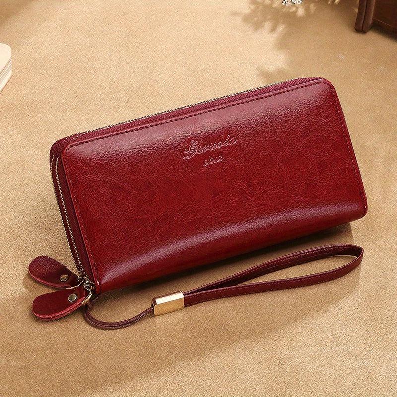 Men's Leather Long Wallet Card Cash Holder Coin Purse Phone Handbag Clutch Bag