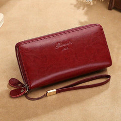 Men's Leather Long Wallet Card Cash Holder Coin Purse Phone Handbag Clutch Bag