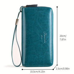 Men's Leather Long Wallet Card Cash Holder Coin Purse Phone Handbag Clutch Bag