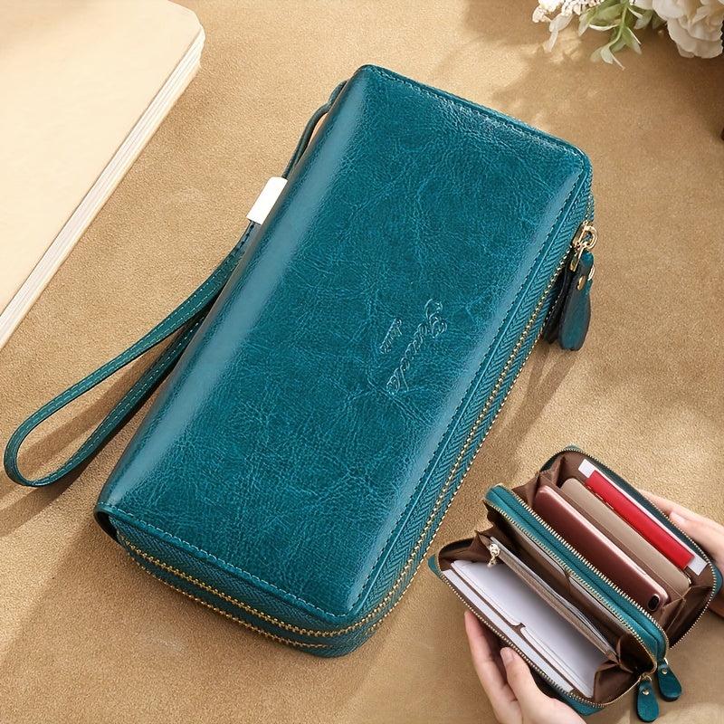 Men's Leather Long Wallet Card Cash Holder Coin Purse Phone Handbag Clutch Bag