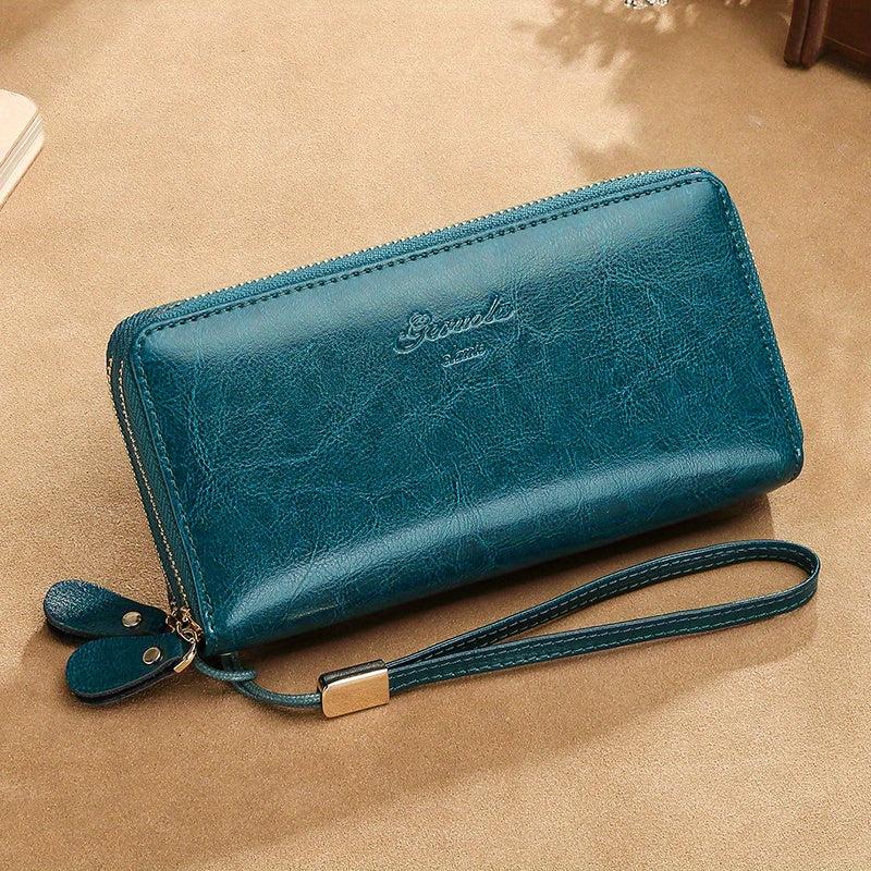 Men's Leather Long Wallet Card Cash Holder Coin Purse Phone Handbag Clutch Bag