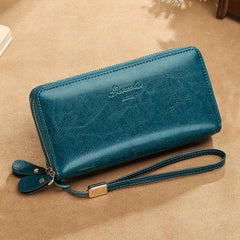 Men's Leather Long Wallet Card Cash Holder Coin Purse Phone Handbag Clutch Bag