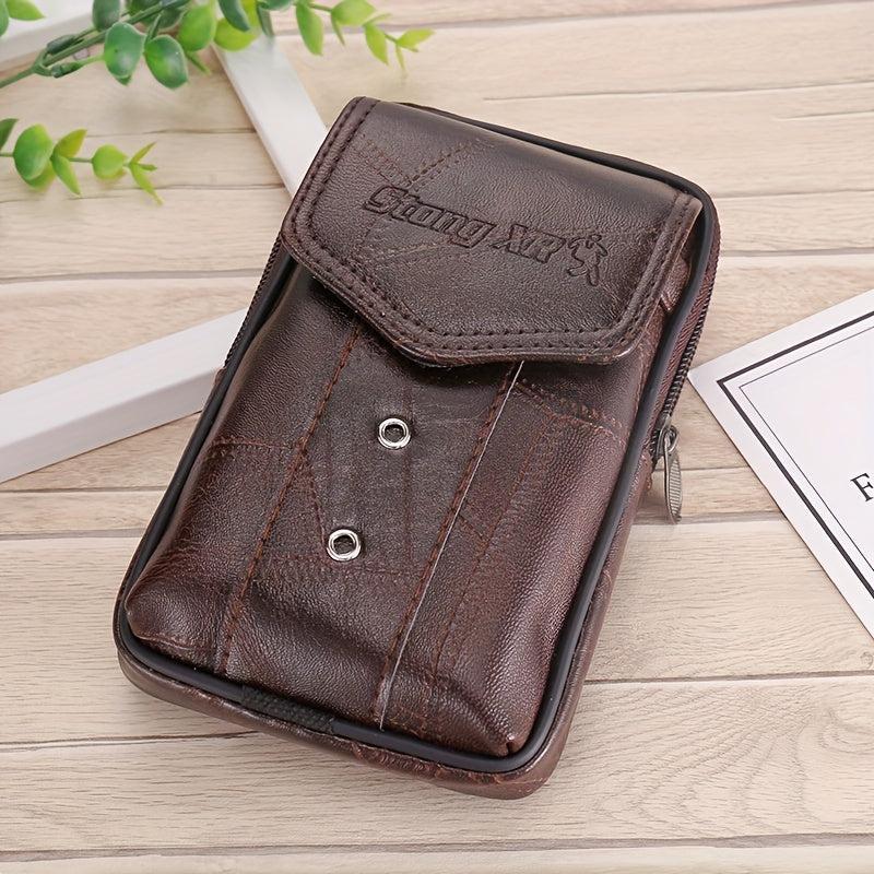 Multifunction Leather Waist Bag Large Capacity Male Wallet Coin Purse