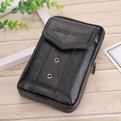 Multifunction Leather Waist Bag Large Capacity Male Wallet Coin Purse