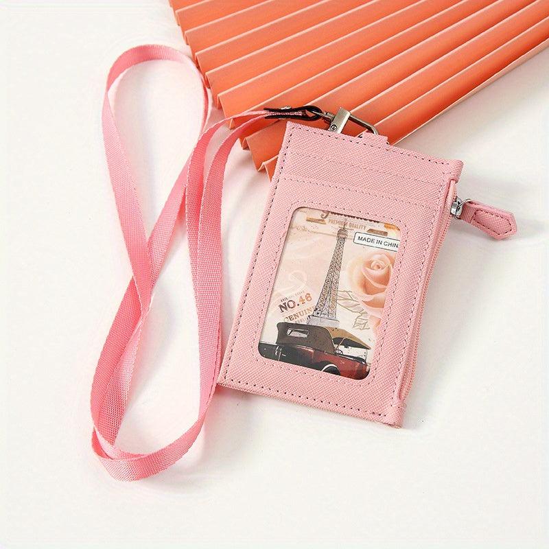 PU Leather Card Holder With Lanyard for Men