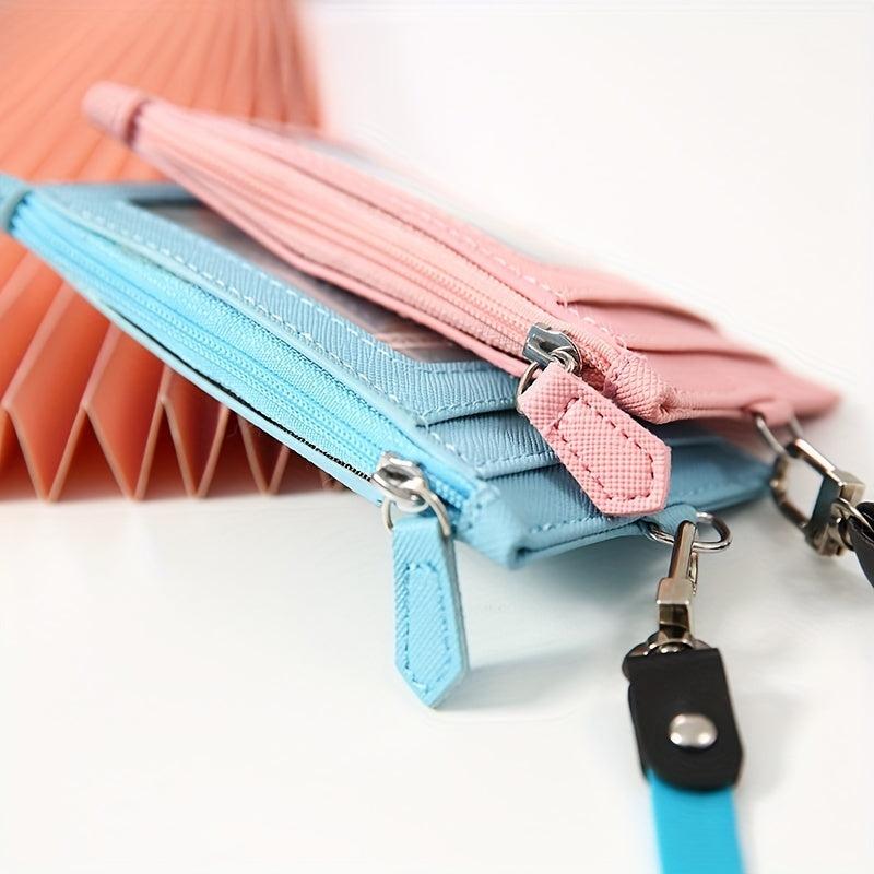 PU Leather Card Holder With Lanyard for Men