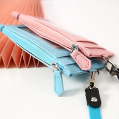 PU Leather Card Holder With Lanyard for Men