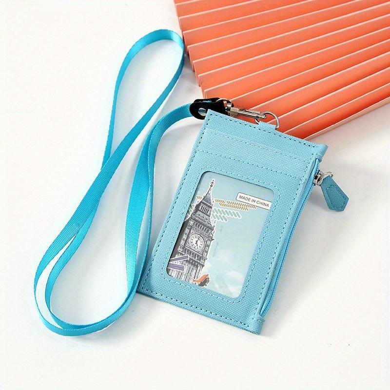 PU Leather Card Holder With Lanyard for Men