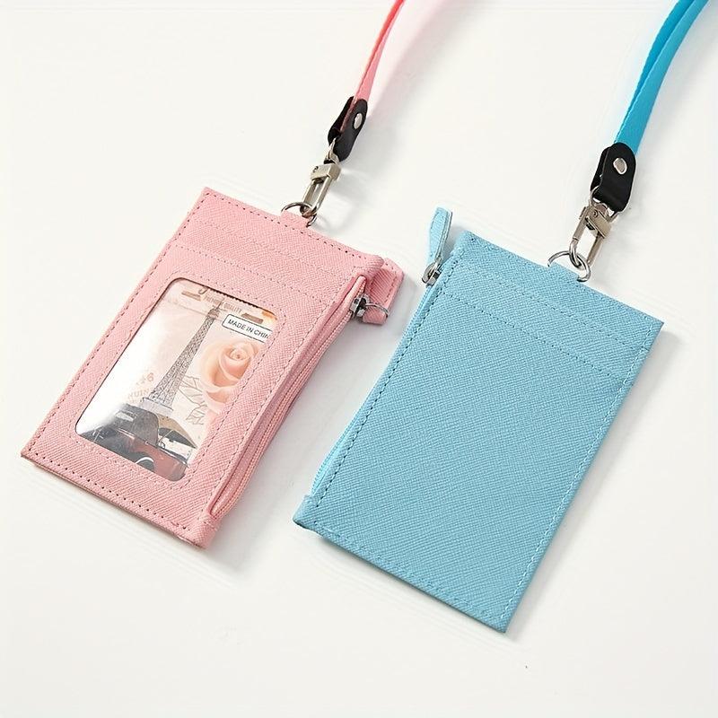 PU Leather Card Holder With Lanyard for Men