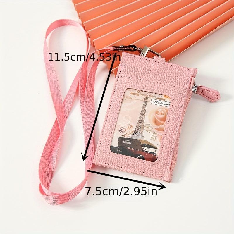 PU Leather Card Holder With Lanyard for Men