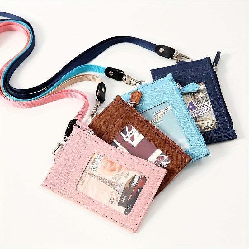 PU Leather Card Holder With Lanyard for Men
