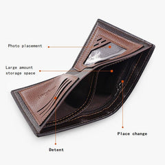 Men's Vintage Leather Wallet Casual Large Capacity Card Holder