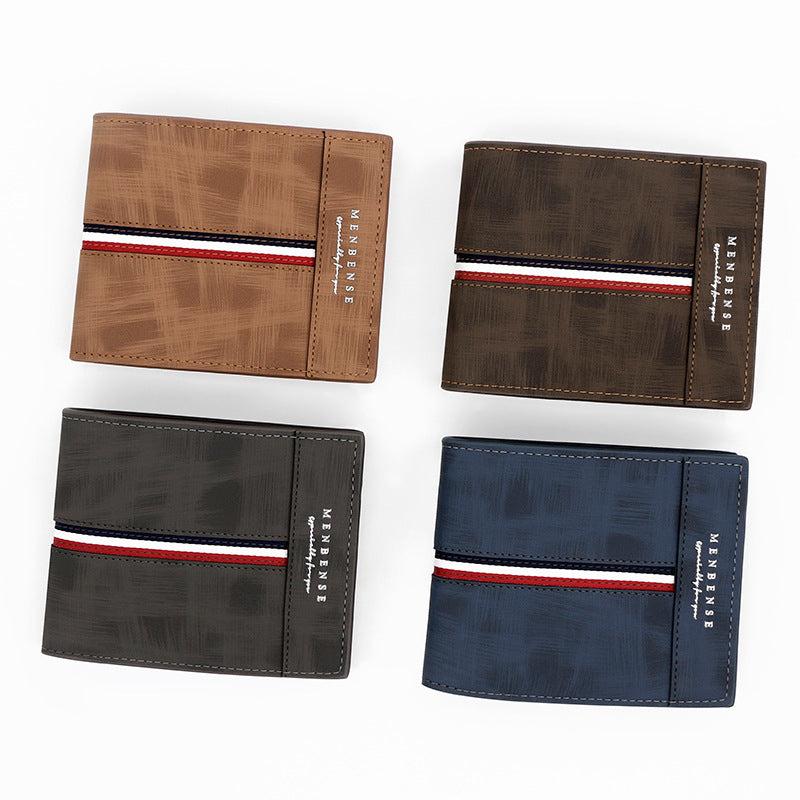 Men's Frosted Short Wallet Card Holder Large Capacity