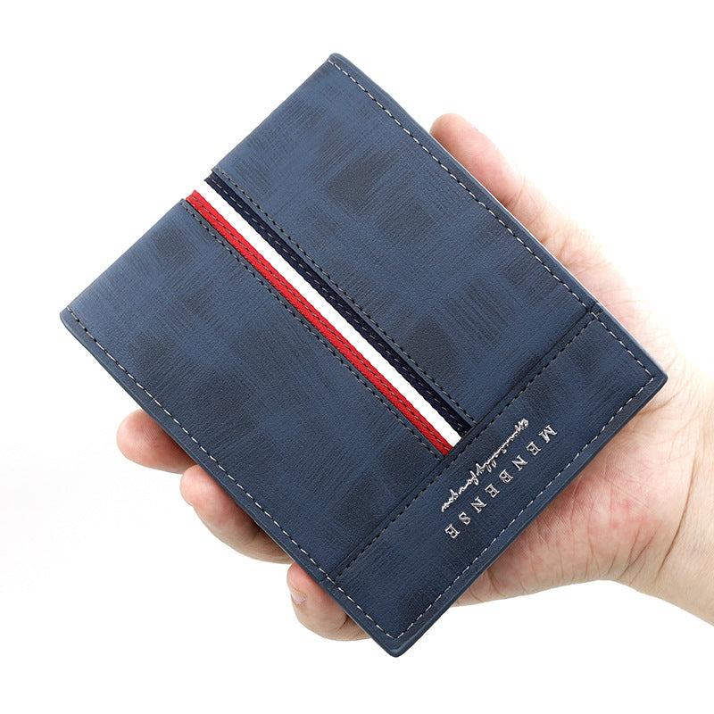 Men's Frosted Short Wallet Card Holder Large Capacity