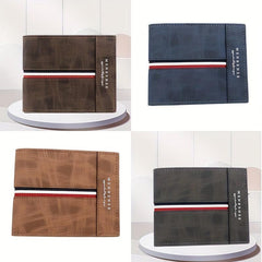 Men's Frosted Short Wallet Card Holder Large Capacity
