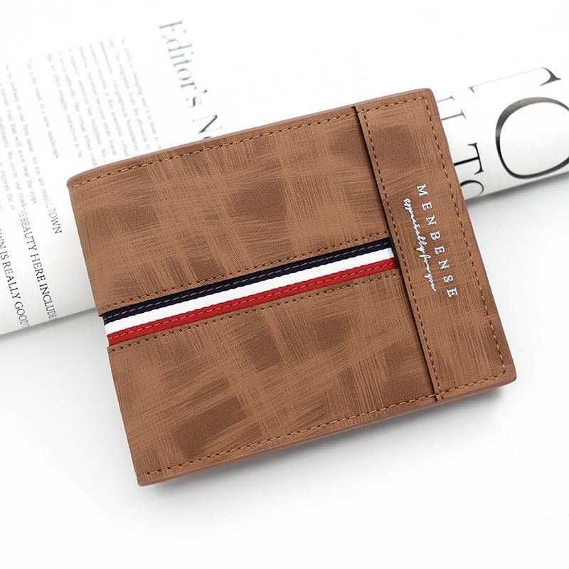 Men's Frosted Short Wallet Card Holder Large Capacity