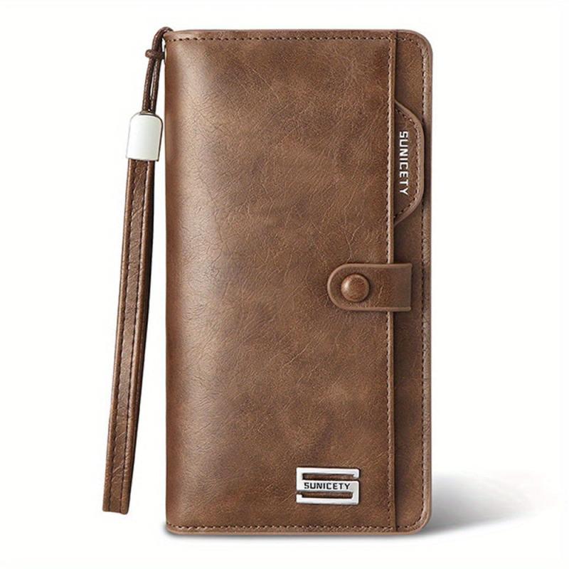 Men's RFID Blocking PU Leather Long Wallet