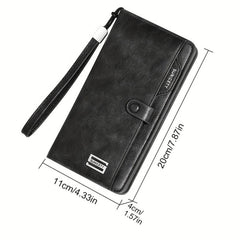 Men's RFID Blocking PU Leather Long Wallet