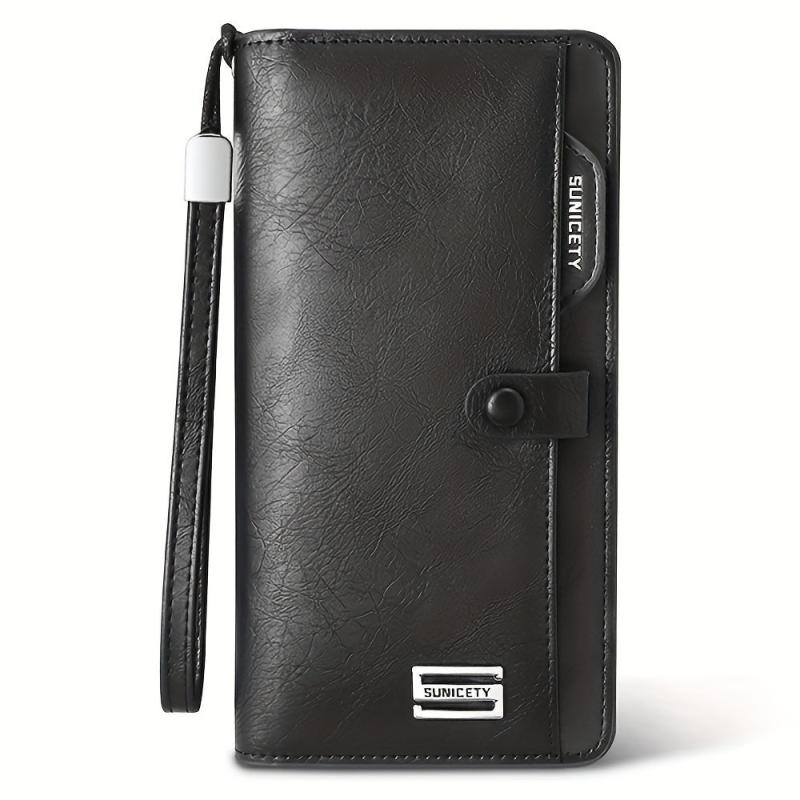 Men's RFID Blocking PU Leather Long Wallet