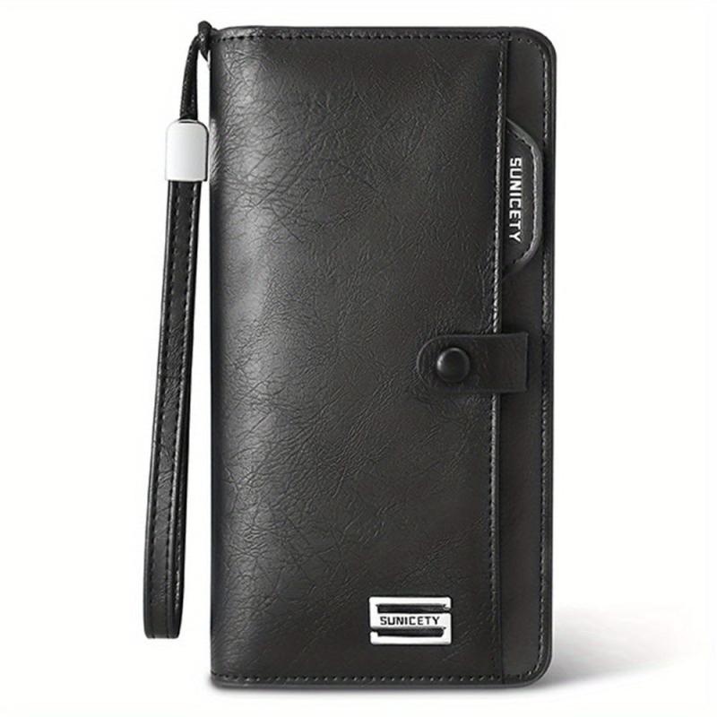 Men's RFID Blocking PU Leather Long Wallet