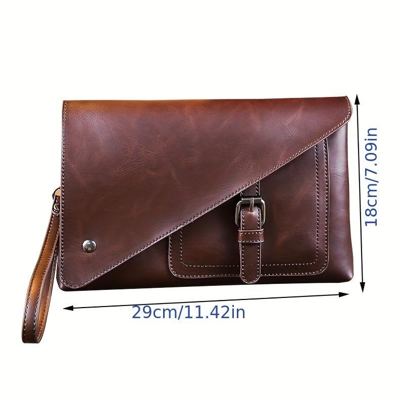 Men's Large Capacity Clutch Bag Leather Handbag Envelope Bag