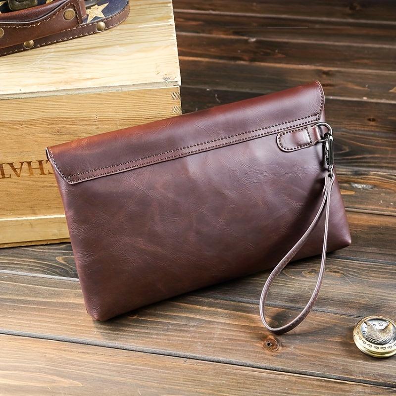 Men's Large Capacity Clutch Bag Leather Handbag Envelope Bag