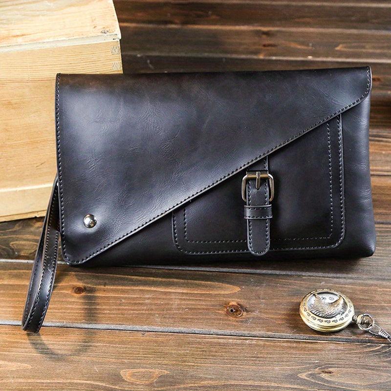 Men's Large Capacity Clutch Bag Leather Handbag Envelope Bag