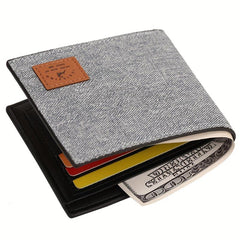 Men's Retro Canvas Card Zip Coin Purse