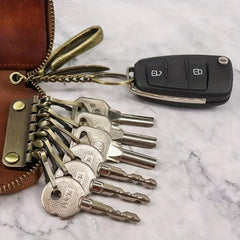 Vintage Distressed Leather Key Bag Car Key Holder