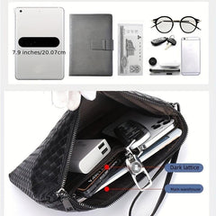 Men's PU Braided Pattern Wrist Bag Envelope Wallet