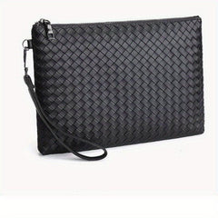 Men's PU Braided Pattern Wrist Bag Envelope Wallet