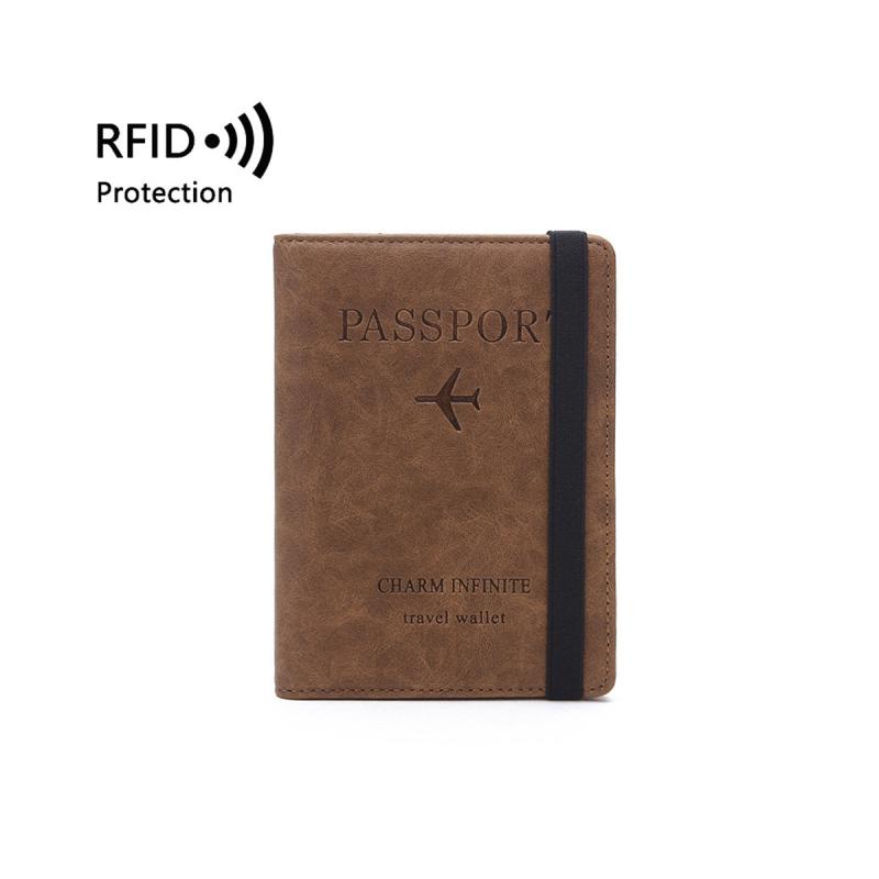 RFID Blocking Passport Holder Cover Wallet Leather Travel Organizer