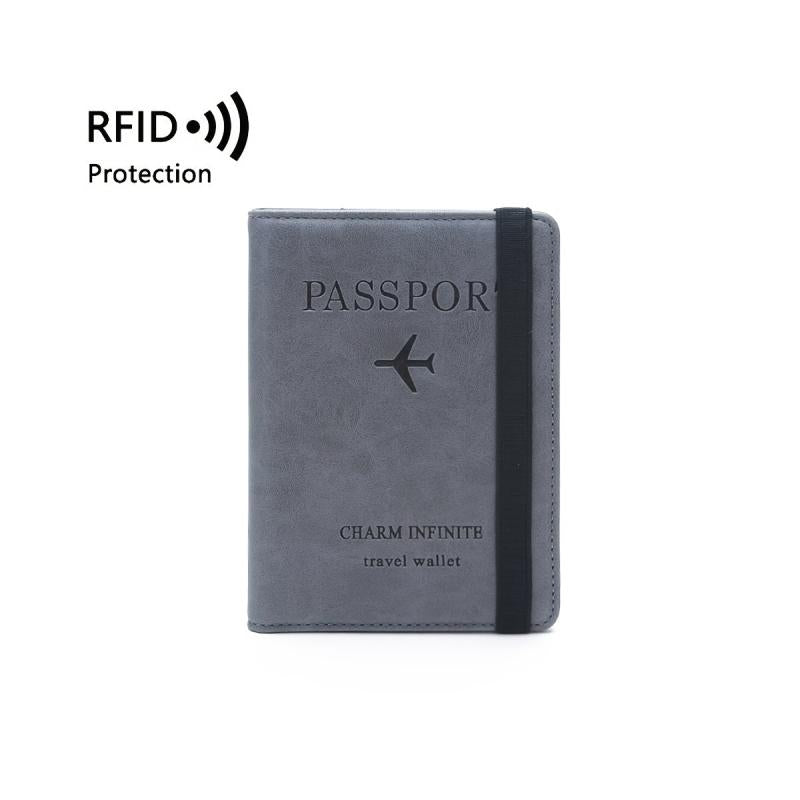 RFID Blocking Passport Holder Cover Wallet Leather Travel Organizer