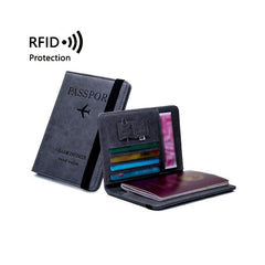 RFID Blocking Passport Holder Cover Wallet Leather Travel Organizer