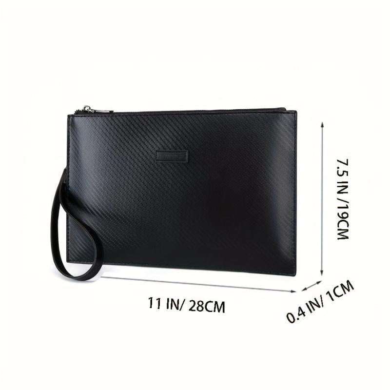 Men's Soft Leather Clutch Bag Large Capacity Business Handbag