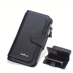 Men's Wallet Zipper Tri Fold Card Slot Coin Purse Mobile Phone Bag