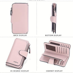 Men's Wallet Zipper Tri Fold Card Slot Coin Purse Mobile Phone Bag