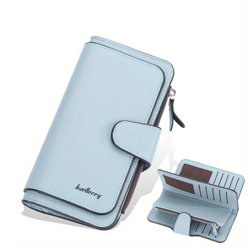 Men's Wallet Zipper Tri Fold Card Slot Coin Purse Mobile Phone Bag