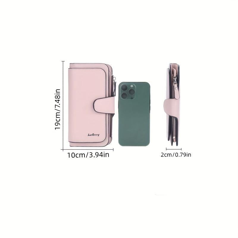 Men's Wallet Zipper Tri Fold Card Slot Coin Purse Mobile Phone Bag