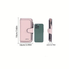 Men's Wallet Zipper Tri Fold Card Slot Coin Purse Mobile Phone Bag