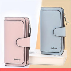 Men's Wallet Zipper Tri Fold Card Slot Coin Purse Mobile Phone Bag