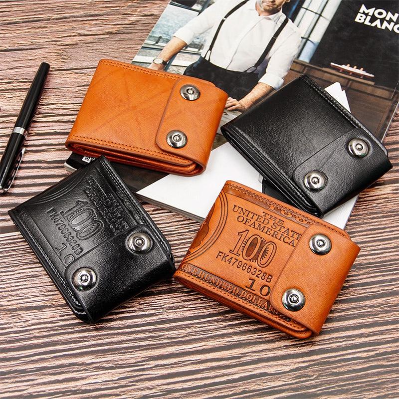 Men's Double Buckle Dollar Wallet Clutch Bag