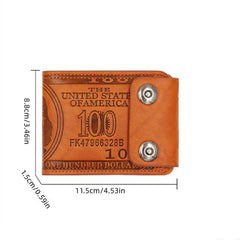 Men's Double Buckle Dollar Wallet Clutch Bag