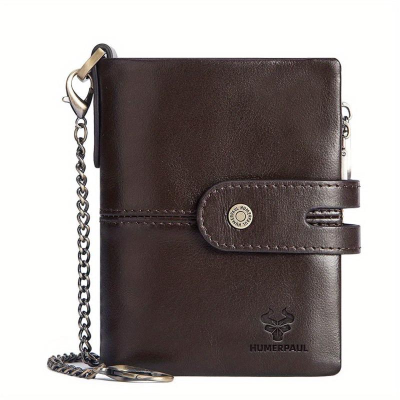 High RFID Blocking Leather Wallet with Coin Pocket for Men