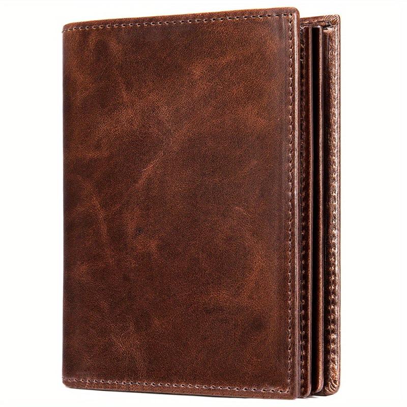 Men's Leather Wallet Large Capacity Credit Card Holder Vintage Thickened