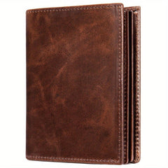 Men's Leather Wallet Large Capacity Credit Card Holder Vintage Thickened